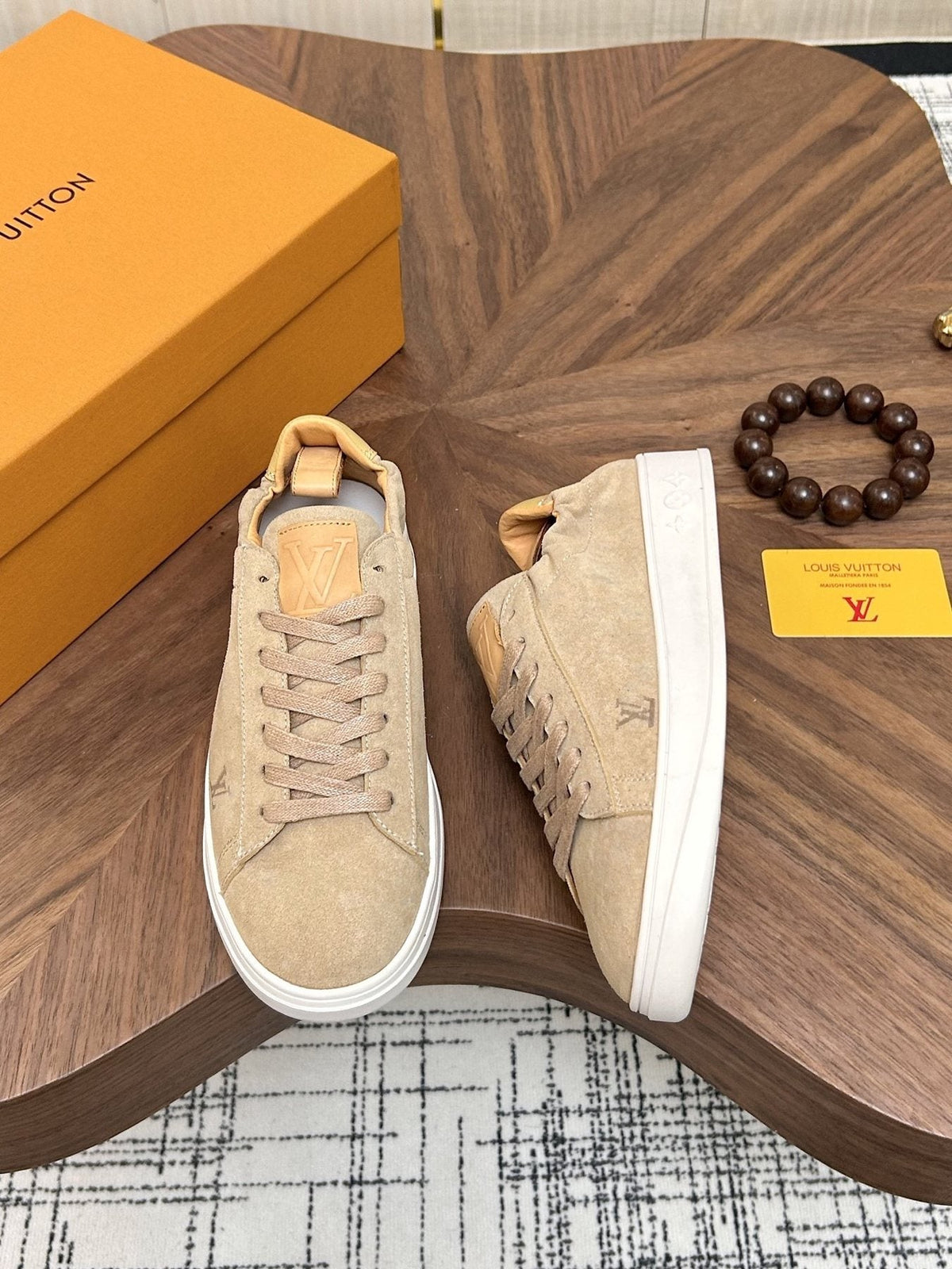 Louis Vuitton Brown Textured Low-Top Sneakers